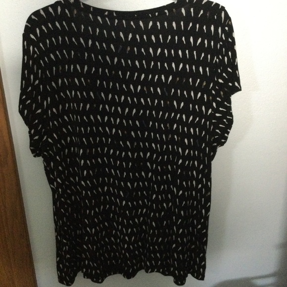 Tiny Birds on a Wire Black Stretchy Short Sleeve Tee - Picture 5 of 6